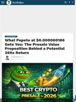 What Pepeto at $0.000000186 Gets You: The Presale Value Proposition Behind a Potential 269x Return - TechBullion