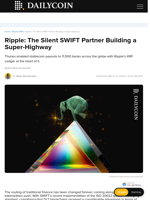 Ripple: The Silent SWIFT Partner Building a Super-Highway - DailyCoin
