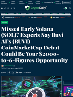 Missed Early Solana (SOL)? Experts Say Ruvi AI’s (RUVI) CoinMarketCap Debut Could Be Your $2000-to-6-Figures Opportunity - Crypto Daily
