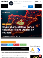 Spain’s Largest Bank Banco Santander Plans Stablecoin Launch | Live Bitcoin News
