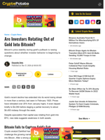 Are Investors Rotating Out of Gold Into Bitcoin?