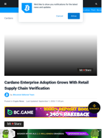 Cardano Enterprise Adoption Grows With Retail Supply Chain Verification