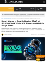 Smart Money Is Quietly Buying BDAG at $0.00000044 While SOL Bleeds and HYPE’s Surge Slows  - DailyCoin