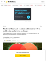 Mastercard expands on-chain settlement in bet on stablecoins and always-on finance