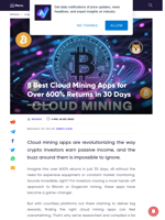 8 Best Cloud Mining Apps for Over 600% Returns in 30 Days