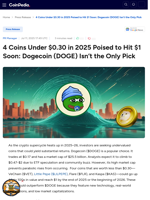 4 Coins Under $0.30 in 2025 Poised to Hit $1 Soon: Dogecoin Isn't the Only Pick : VeChain ($VET), Little Pepe ($LILPEPE), Flare ($FLR), and Kaspa ($KAS)