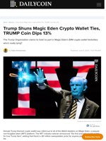 Trump Shuns Magic Eden Crypto Wallet Ties, TRUMP Coin Dips 13% - DailyCoin