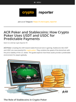 ACR Poker and Stablecoins: How Crypto Poker Uses USDT and USDC for Predictable Payments
