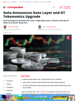 Gate Announces Gate Layer and GT Tokenomics Upgrade - Coinspeaker
