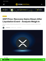XRP Price: Recovery Gains Steam After Liquidation Event - Analysts Weigh In - CoinCentral