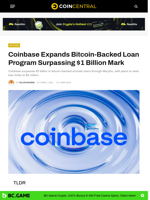 Coinbase Expands Bitcoin Loan Program Surpassing $1 Billion