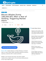 Bitcoin Whales Dump 188,000 BTC After a Year of Holding, Triggering Market Alarm ⋆ ZyCrypto