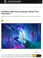 10 Million XRP Flees Coinbase: What’s The Play Here? - DailyCoin