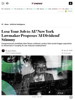 Lose Your Job to AI? New York Lawmaker Proposes 'AI Dividend' Stimmy - Decrypt