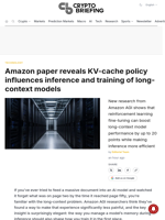 Amazon paper reveals KV-cache policy influences inference and training of long-context models
