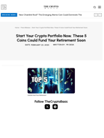 Start Your Crypto Portfolio Now. These 5 Coins Could Fund Your Retirement Soon