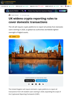 UK Expands Crypto Reporting Rules as Global Tax Oversight Tightens