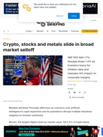 Crypto, stocks and metals slide in broad market selloff