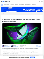3 Altcoins Crypto Whales Are Buying After Fed Rate Cuts