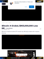 Bitcoin: It Ended, $903,000,000 Loss - U.Today