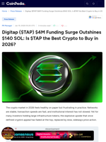 Digitap ($TAP) $4M Funding Surge Outshines $140 SOL: Is $TAP the Best Crypto to Buy in 2026?