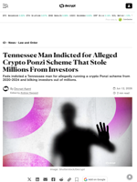 Tennessee Man Indicted for Alleged Crypto Ponzi Scheme That Stole Millions From Investors - Decrypt