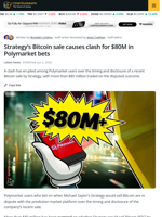 Strategy’s Bitcoin Sale Sparks Polymarket Dispute