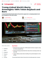 World Liberty Approves Full Token Buyback & Burn