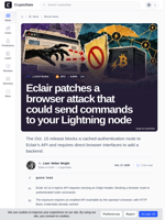 Eclair patches a browser attack that could send commands to your Lightning node