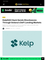 KelpDAO Hack Sends Shockwaves Through Solana's DeFi Lending Markets - CoinCentral