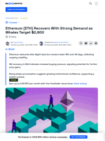 Ethereum Rebounds After Bybit Hack - Eyes on $2,900