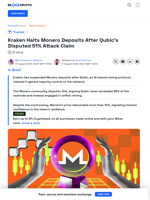 Kraken Freezes Monero Deposits While Traders Drive Price Higher