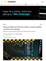 Mexican billionaire Ricardo Salinas remains bullish on bitcoin after plunge