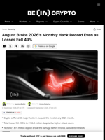 August Broke 2026's Monthly Hack Record Even as Losses Fell 49%