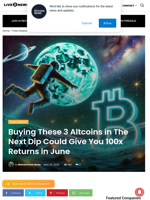 Buying These 3 Altcoins in The Next Dip Could Give You 100x Returns in June  | Live Bitcoin News