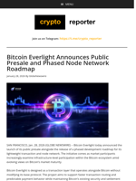Bitcoin Everlight Announces Public Presale and Phased Node Network Roadmap