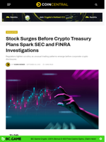 Stock Surges Before Crypto Treasury Plans Spark SEC and FINRA Investigations