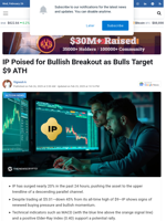 IP Poised for Bullish Breakout as Bulls Target $9 ATH