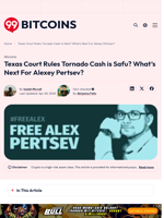 Texas Court Rules Tornado Cash is Safu? What's Next For Alexey?
