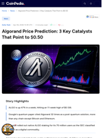 Algorand Price Prediction: 3 Key Catalysts That Point to $0.50