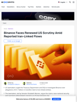 US Senators Warn Binance Could be a National Security Threat