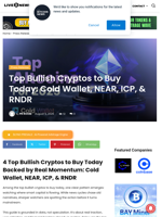 Top Bullish Cryptos to Buy Today: Cold Wallet, NEAR, ICP, & RNDR  | Live Bitcoin News