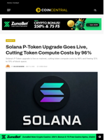 Solana P-Token Upgrade Goes Live, Cutting Token Compute Costs by 96%