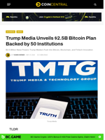 Trump Media Unveils $2.5B Bitcoin Plan Backed by 50 Institutions