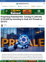 Projecting Potential ROI: Turning $1,200 Into $120,000 by Investing in Ozak AI’s Presale at $0.012