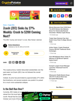 Zcash (ZEC) Sinks by 27% Weekly: Crash to $200 Coming Next?