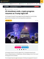 The US Government Shutdown Is Over as President Trump Signs Funding Bill