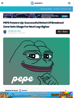 PEPE Powers Up: Successful Retest Of Breakout Zone Sets Stage For Next Leg Higher
