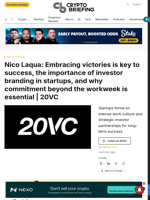 Nico Laqua: Embracing victories is key to success, the importance of investor branding in startups, and why commitment beyond the workweek is essential | 20VC