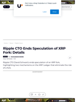 Ripple CTO Ends Speculation of XRP Fork: Details - U.Today